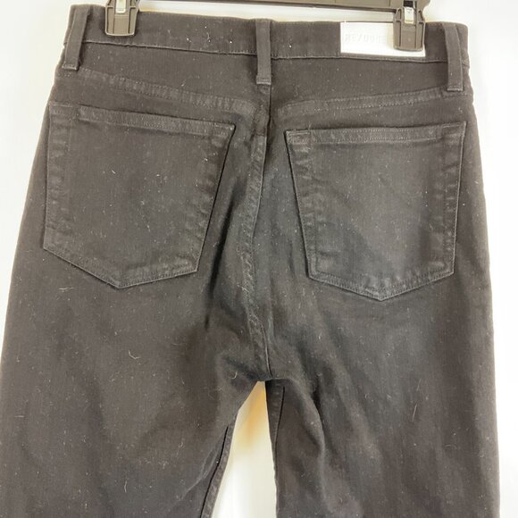 RE/DONE Jeans 28 High Rise Ankle Crop Black Button Fly - Picture 7 of 10